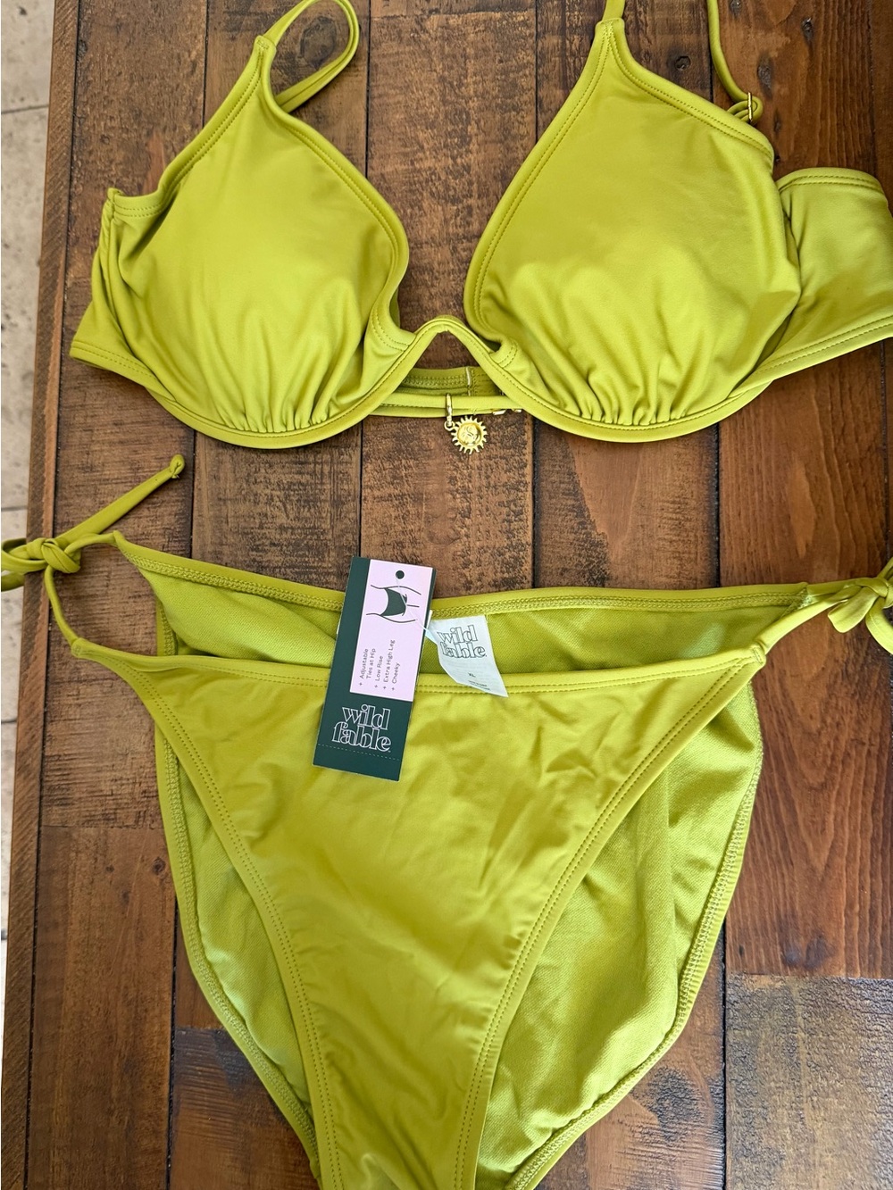 Wild Fable Lime Green Triangle Bikini Set